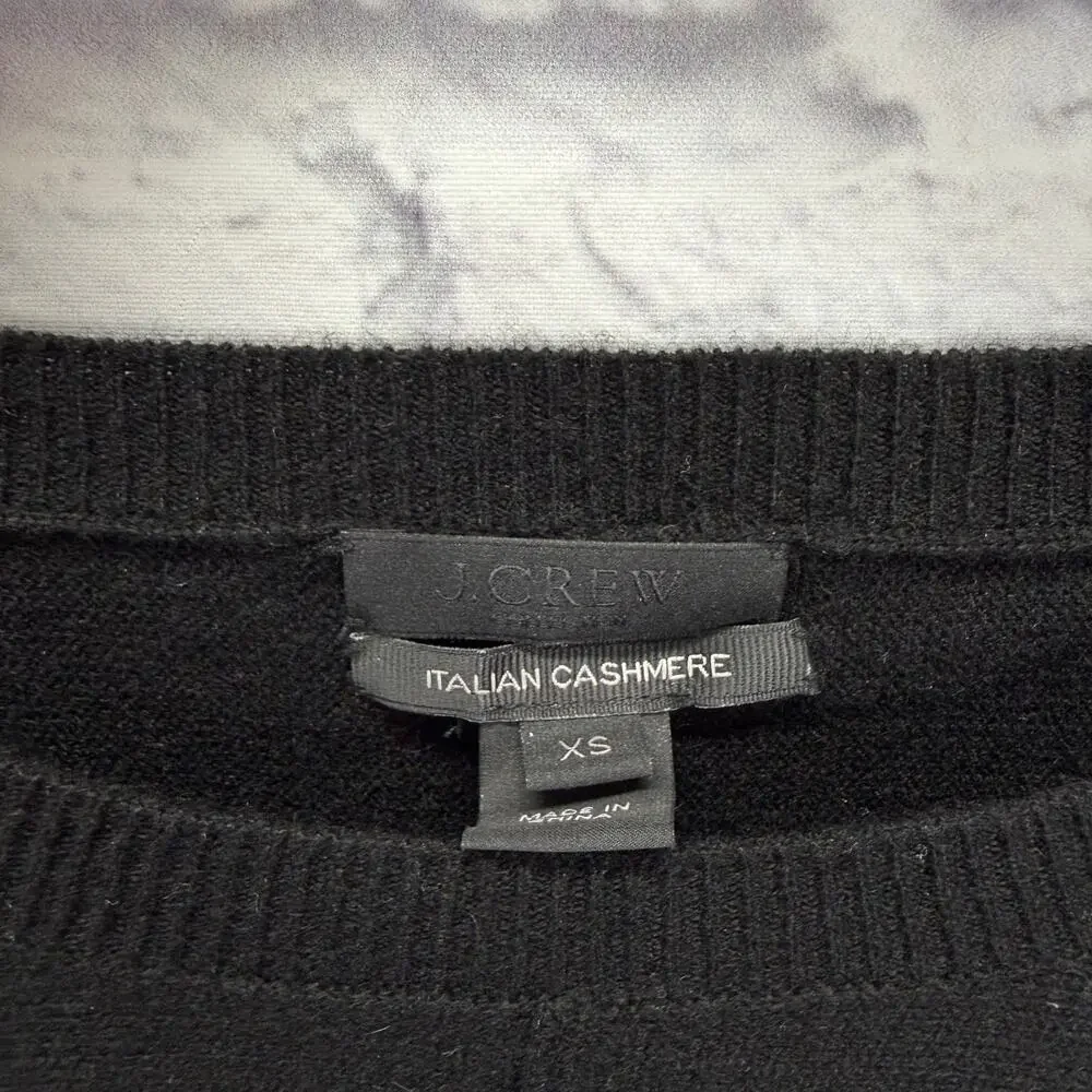 J.Crew 100% Italian Cashmere Sweater Size XS Oversized Black Long Sleeve